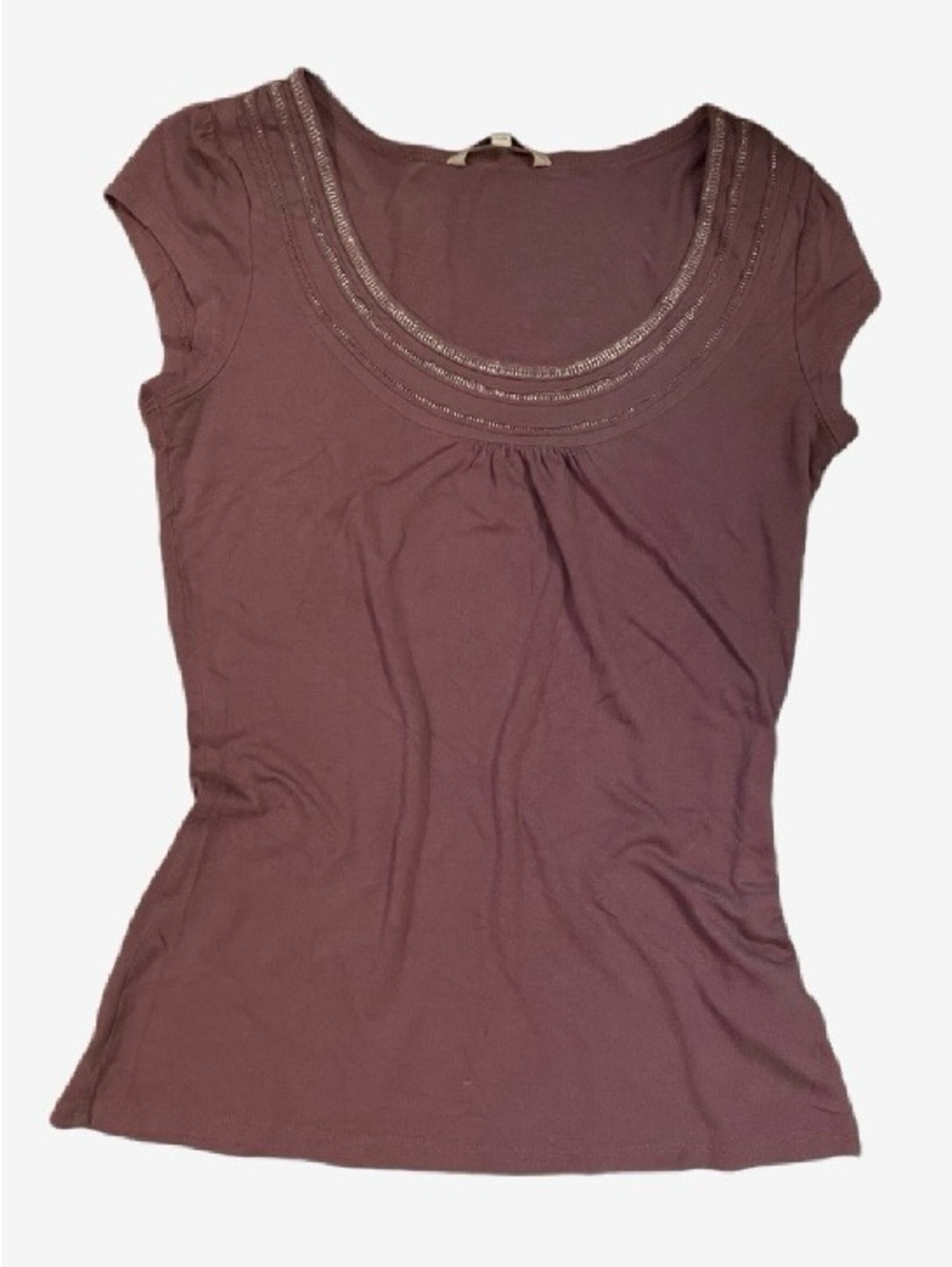 RW&CO. Scoop Neck Cap Sleeve Top - Plum